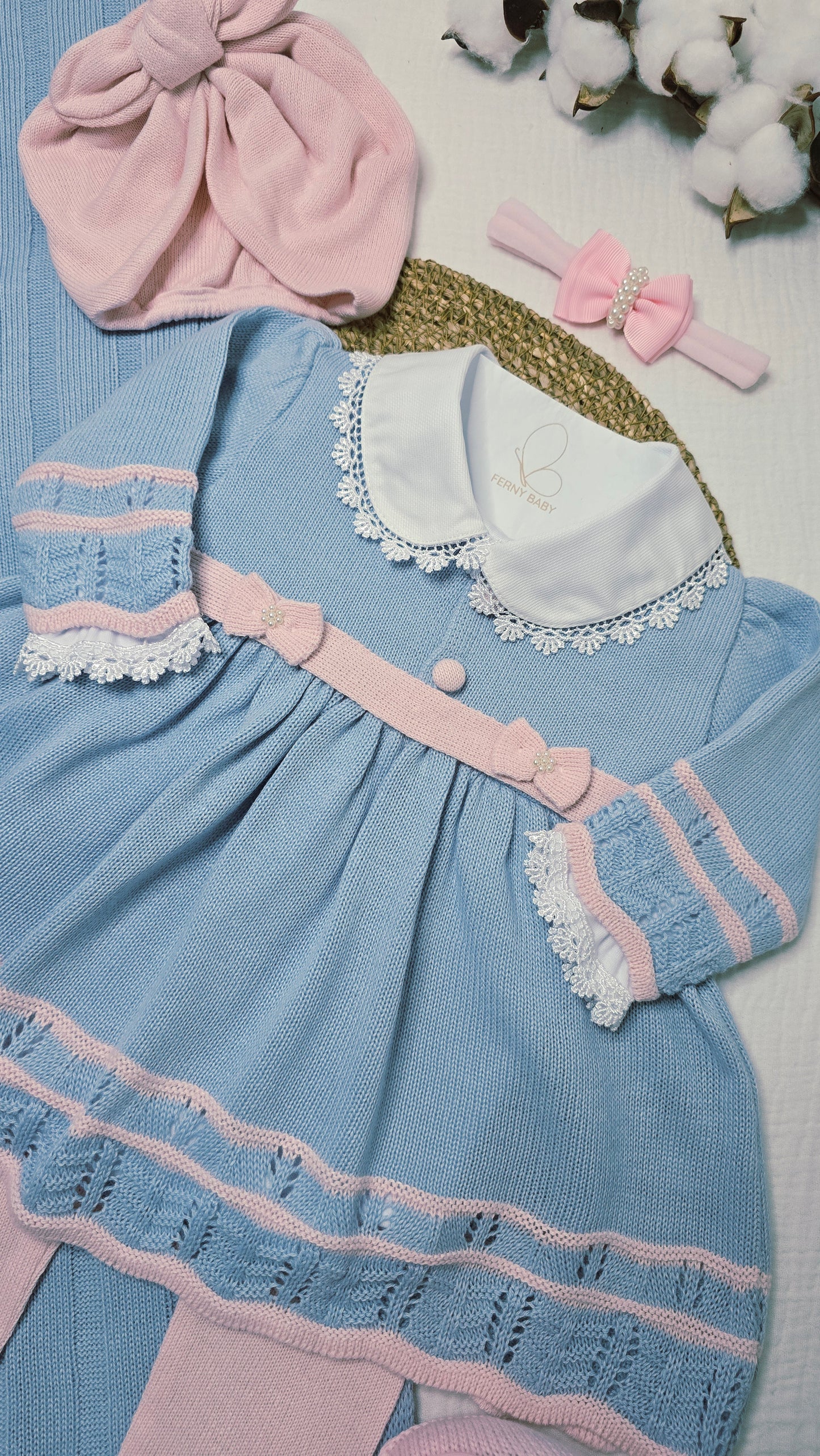 Saída de maternidade Carla Azul/Rosa - Recém Nascido