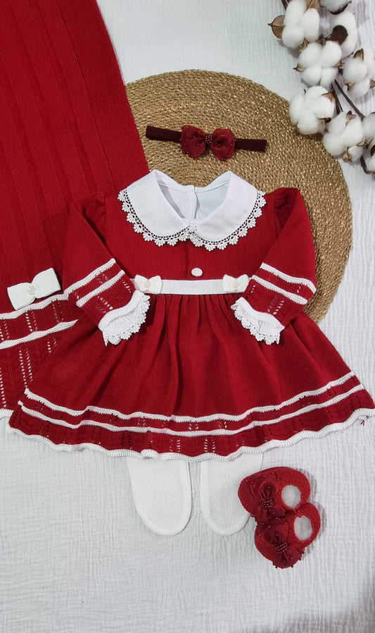 Saída de maternidade Carla Vermelho/Branco - Recém Nascido