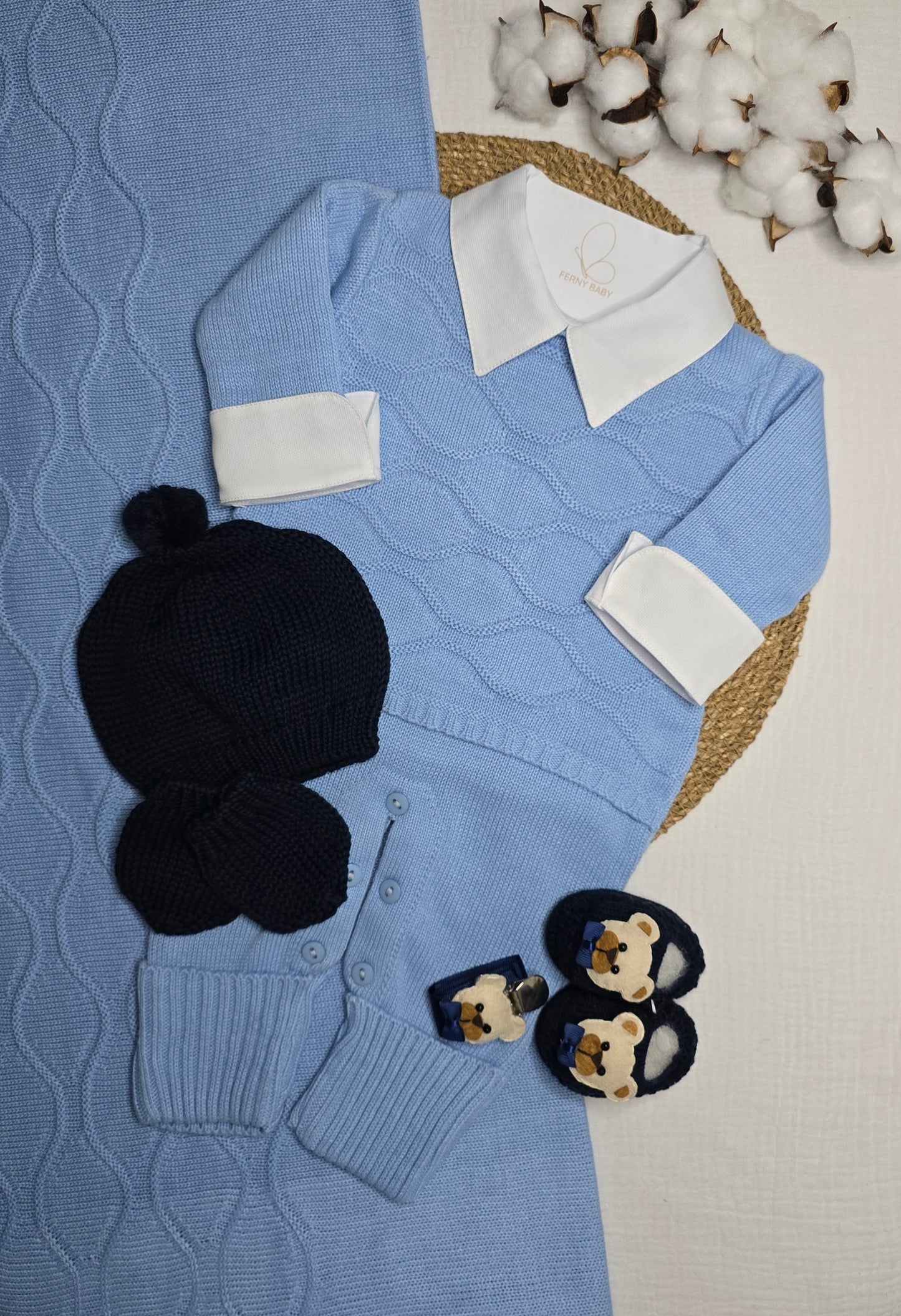 Saída de maternidade Carlos Azul - Recém Nascido