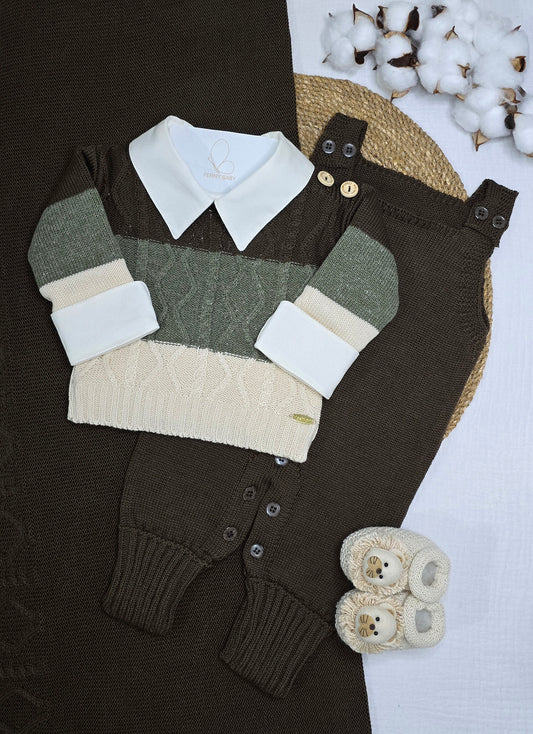 Saída de maternidade Marrom - Recém Nascido