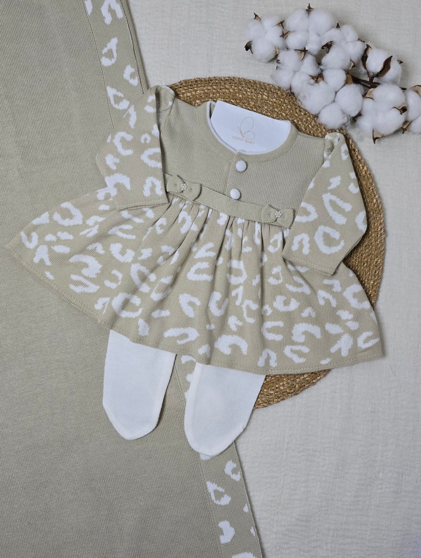 Saída de maternidade Areia/Off White - Recém Nascido