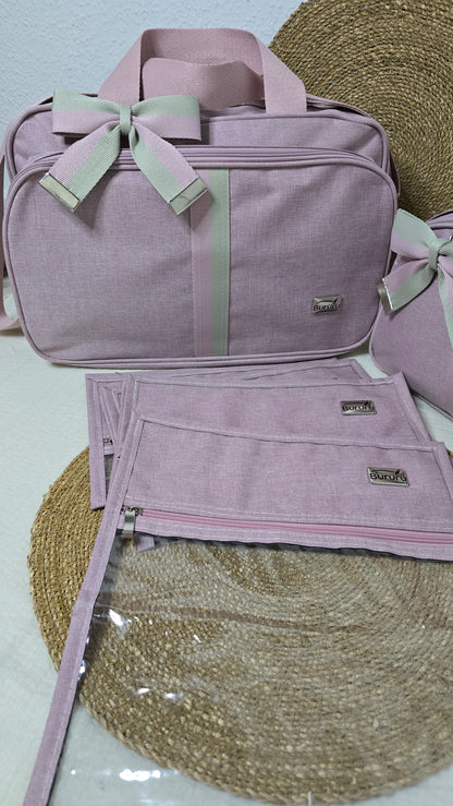 Kit Bolsas Maternidade Rosa Velho/Verde