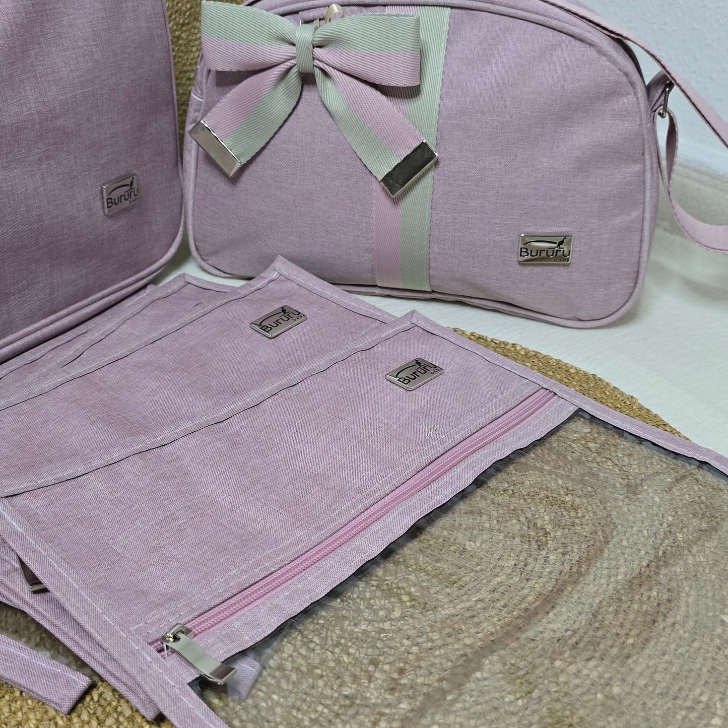 Kit Bolsas Maternidade Rosa Velho/Verde