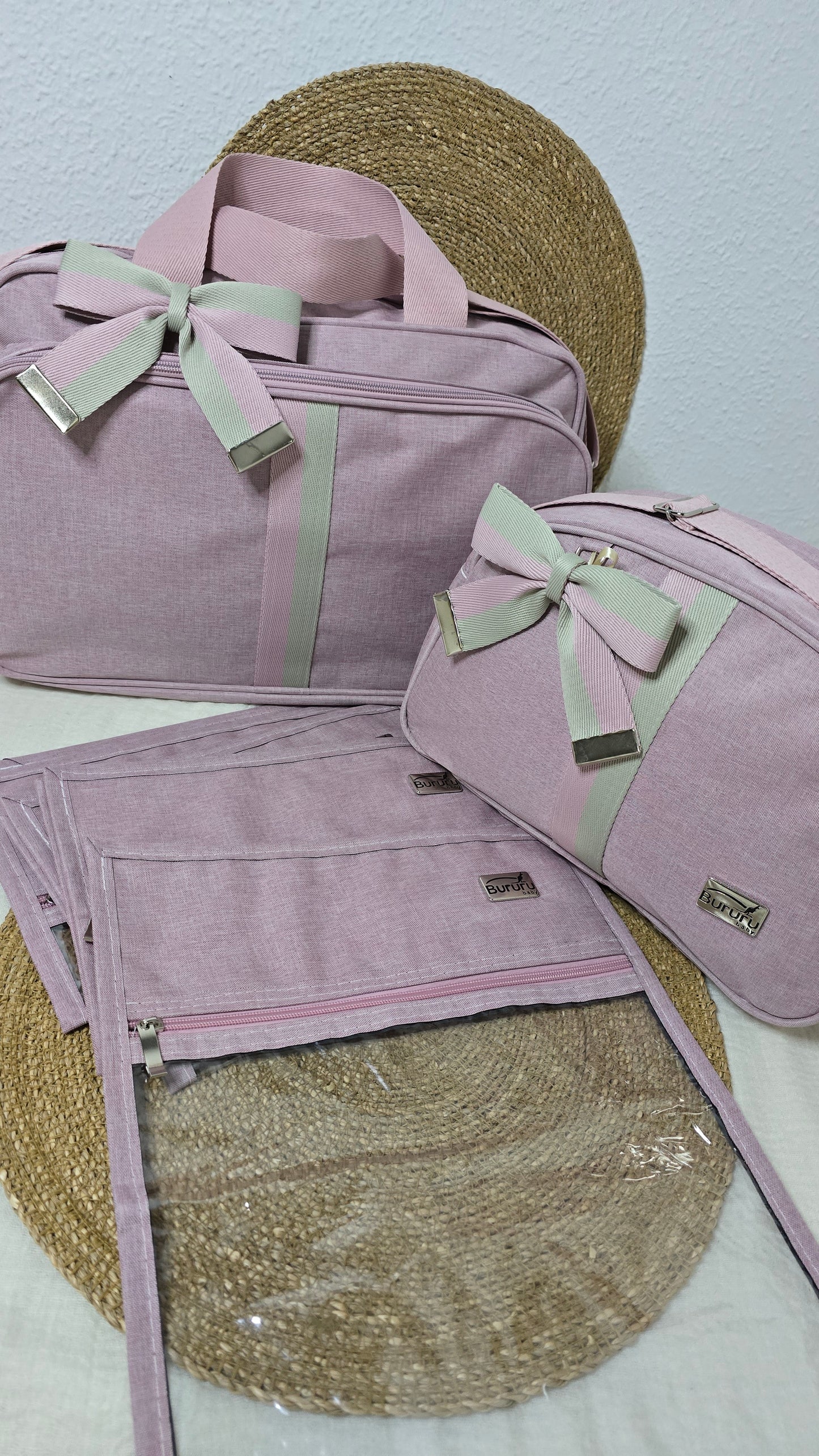 Kit Bolsas Maternidade Rosa Velho/Verde