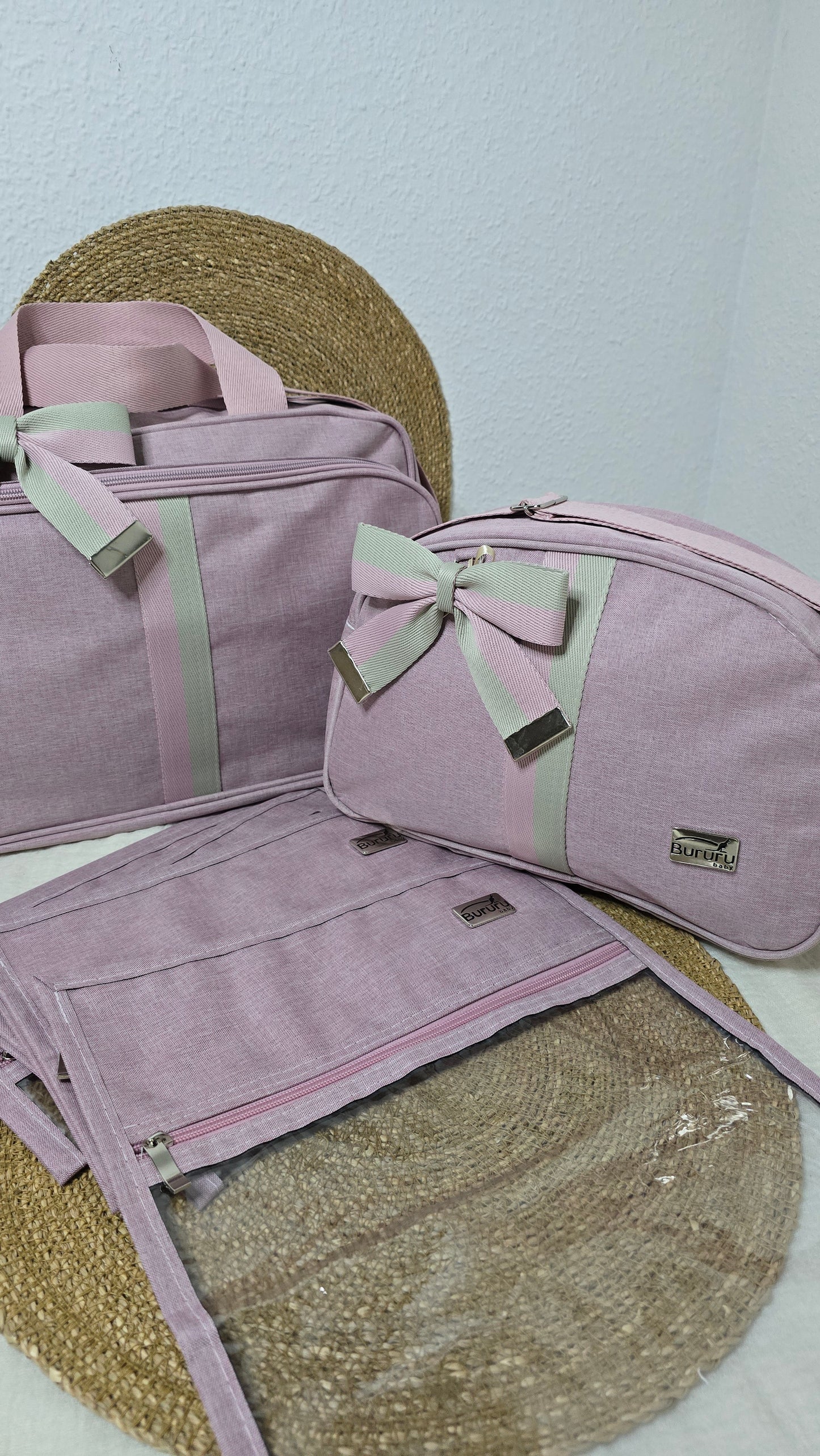 Kit Bolsas Maternidade Rosa Velho/Verde