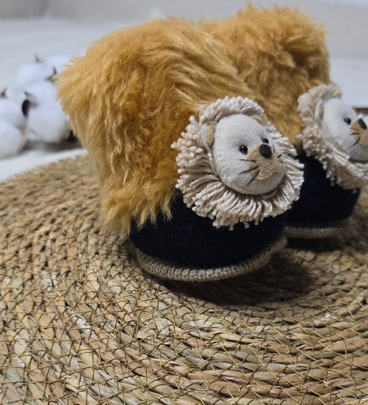 Botinha Leão Pelúcia/Marinho