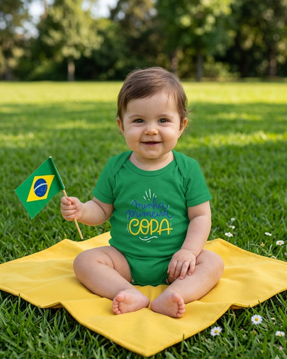 Body Bebê Brasil - 100% Algodão Orgânico - Minha Primeira Copa