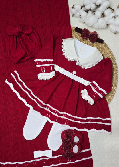 Saída de maternidade Carla Vermelho/Branco - Recém Nascido