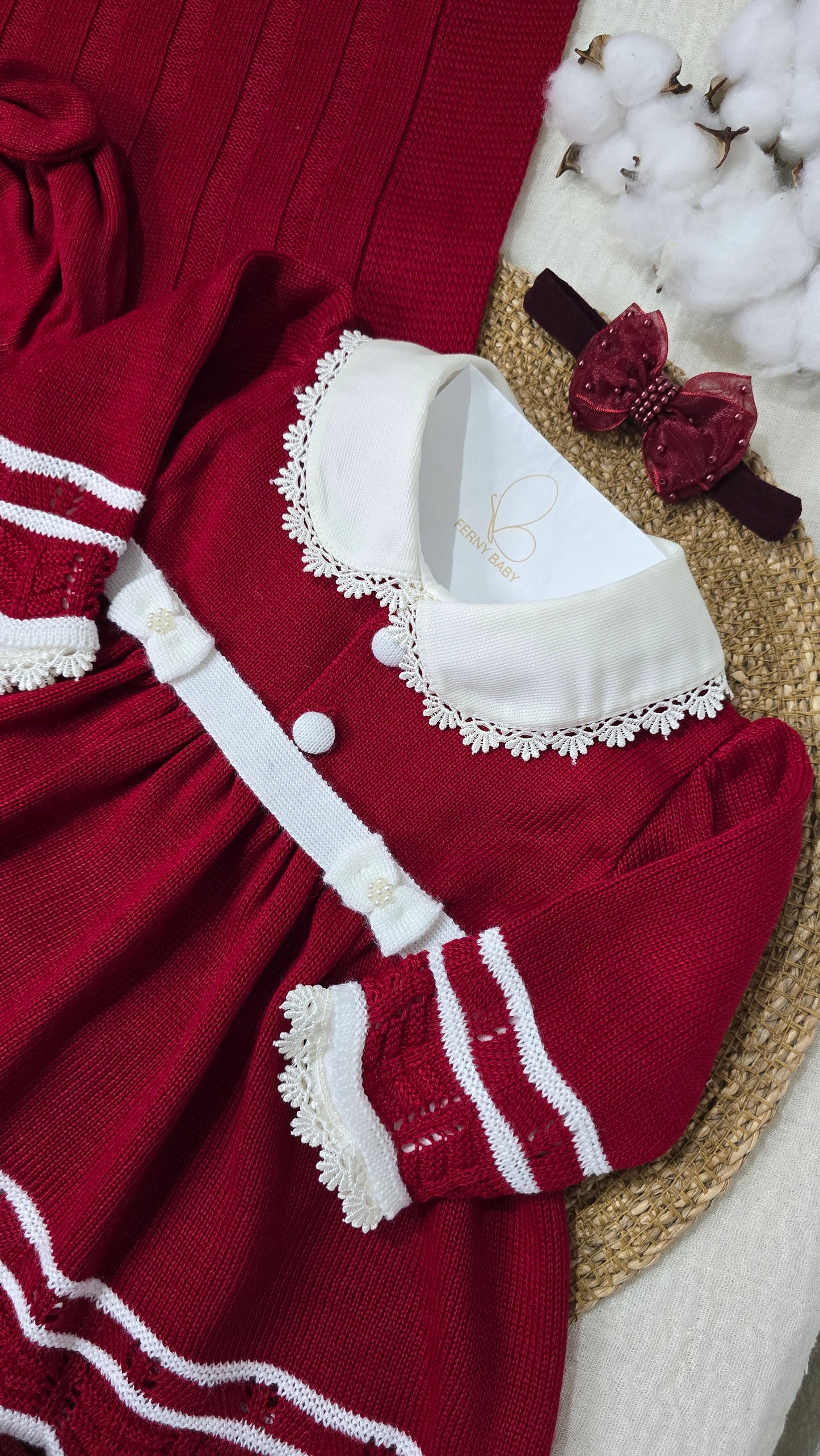 Saída de maternidade Carla Vermelho/Branco - Recém Nascido