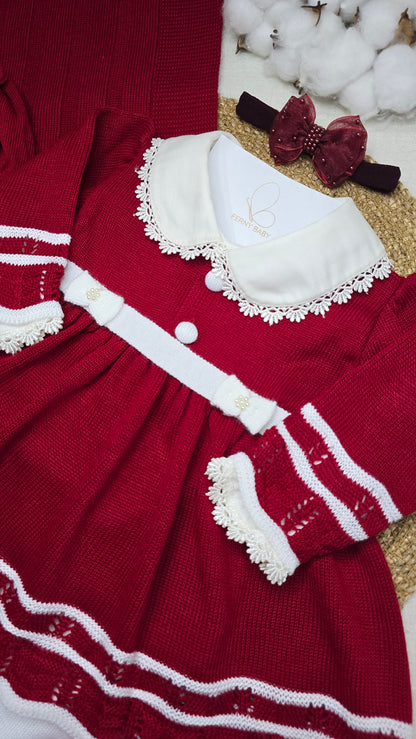 Saída de maternidade Carla Vermelho/Branco - Recém Nascido