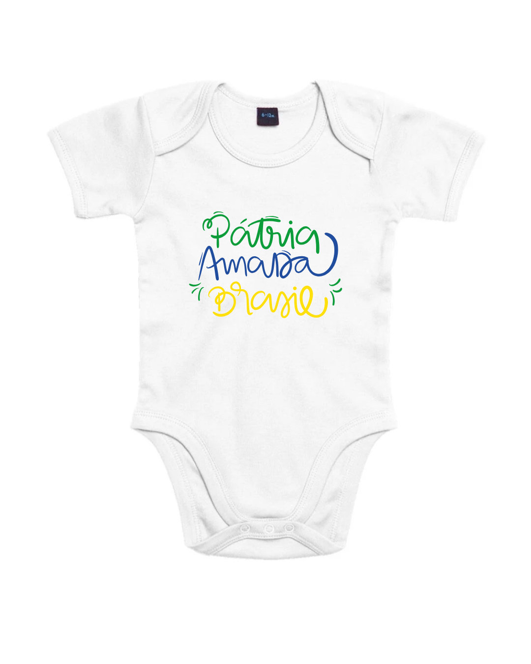 Body Bebê Brasil - 100% Algodão Orgânico - Pátria Amada Brasil