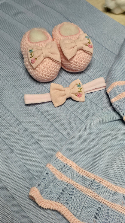Saída de maternidade Carla Azul/Rosa - Recém Nascido