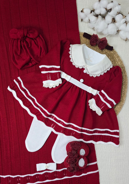 Saída de maternidade Carla Vermelho/Branco - Recém Nascido