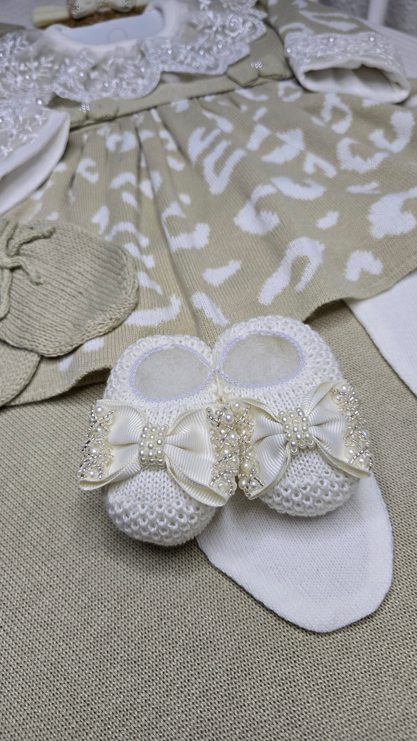 Saída de maternidade Areia/Off White - Recém Nascido