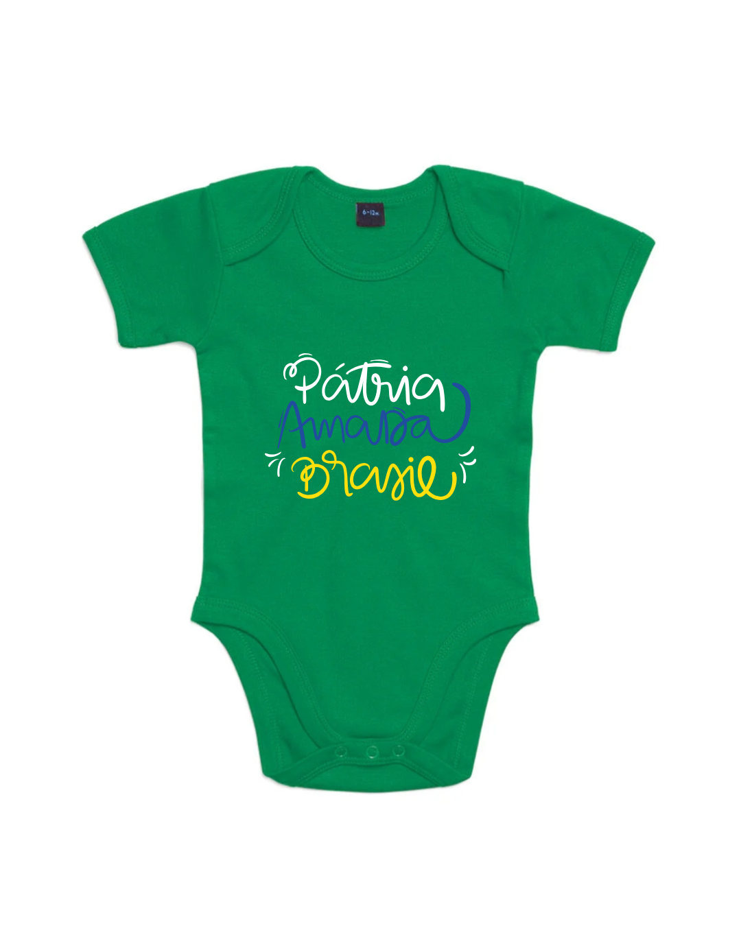 Body Bebê Brasil - 100% Algodão Orgânico - Pátria Amada Brasil