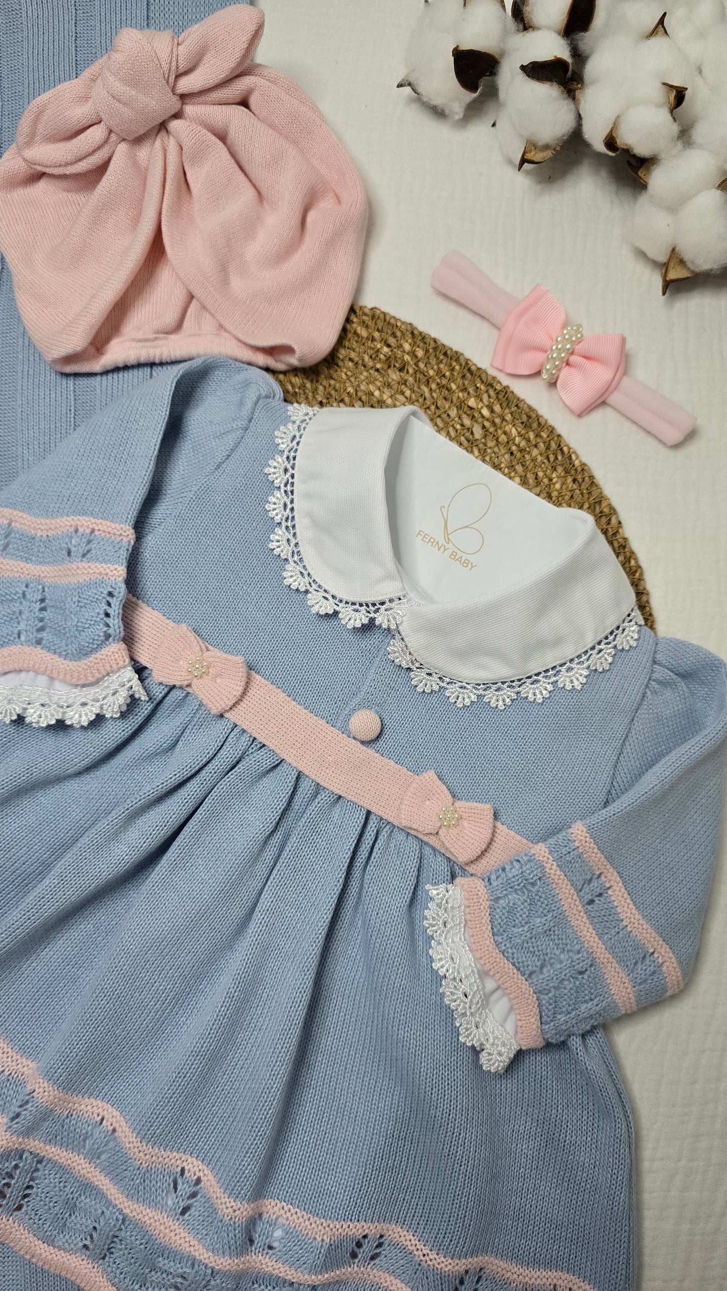 Saída de maternidade Carla Azul/Rosa - Recém Nascido