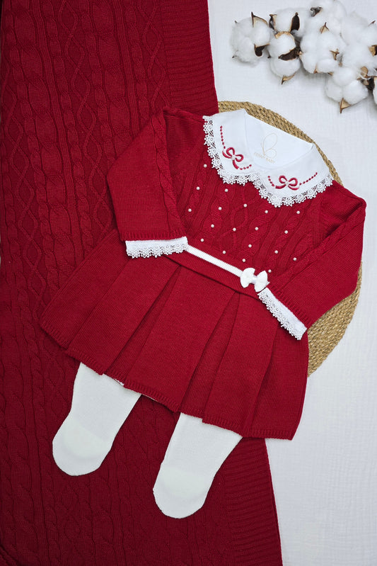 Conjunto Florida Vermelho/Branco - de 1 a 3 meses.