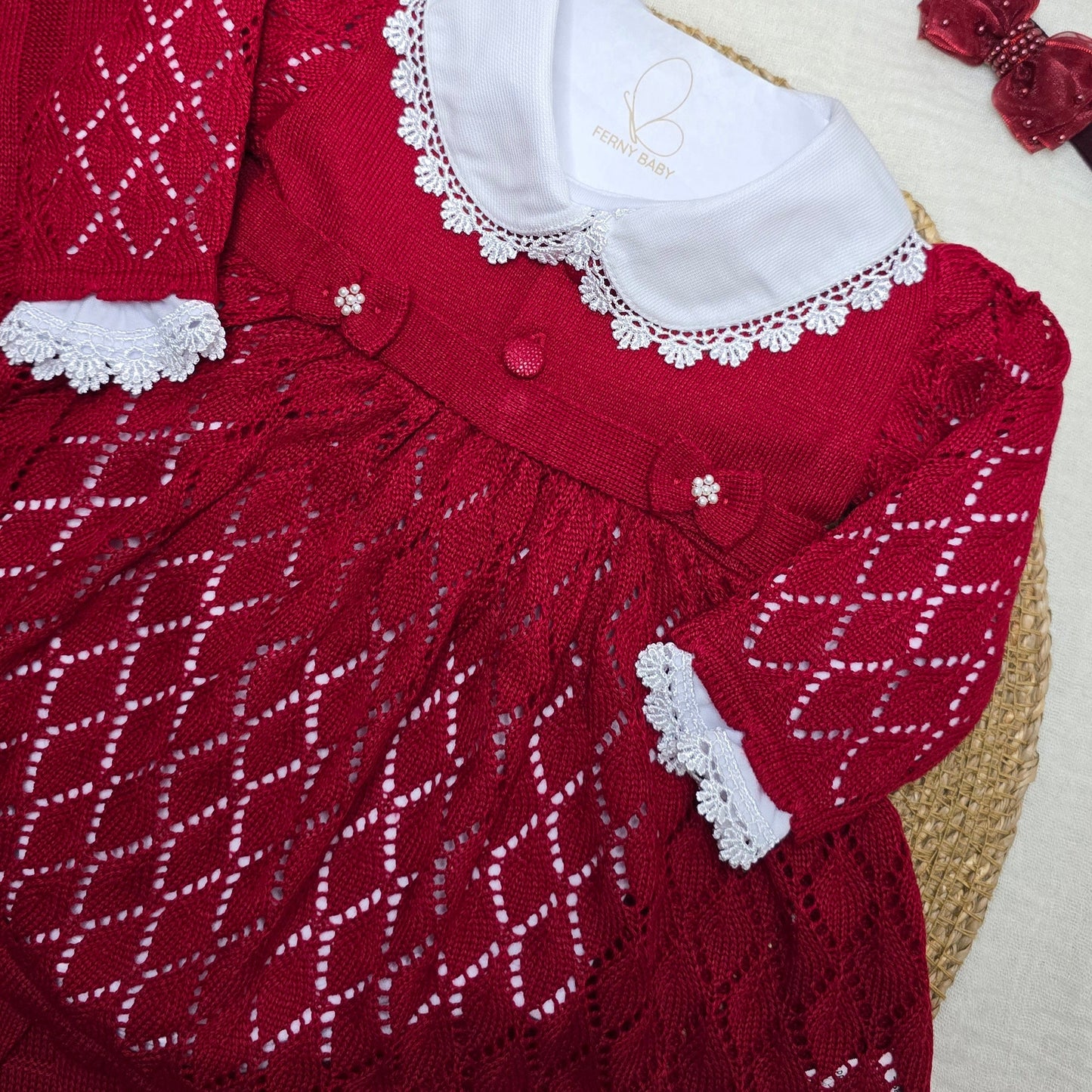 Saída de maternidade Michele Vermelho - Recém Nascido