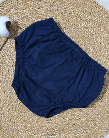 Calcinha Bunda Rica Premium em Algodão com Babados e Pérolas - Marinho