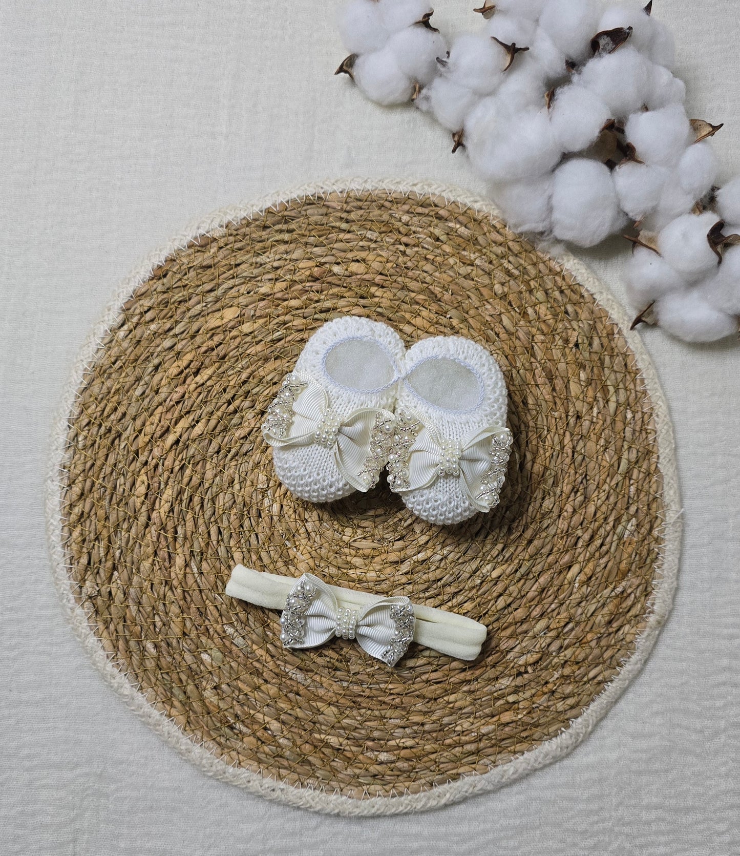 Sapatinho e Tiara Off White