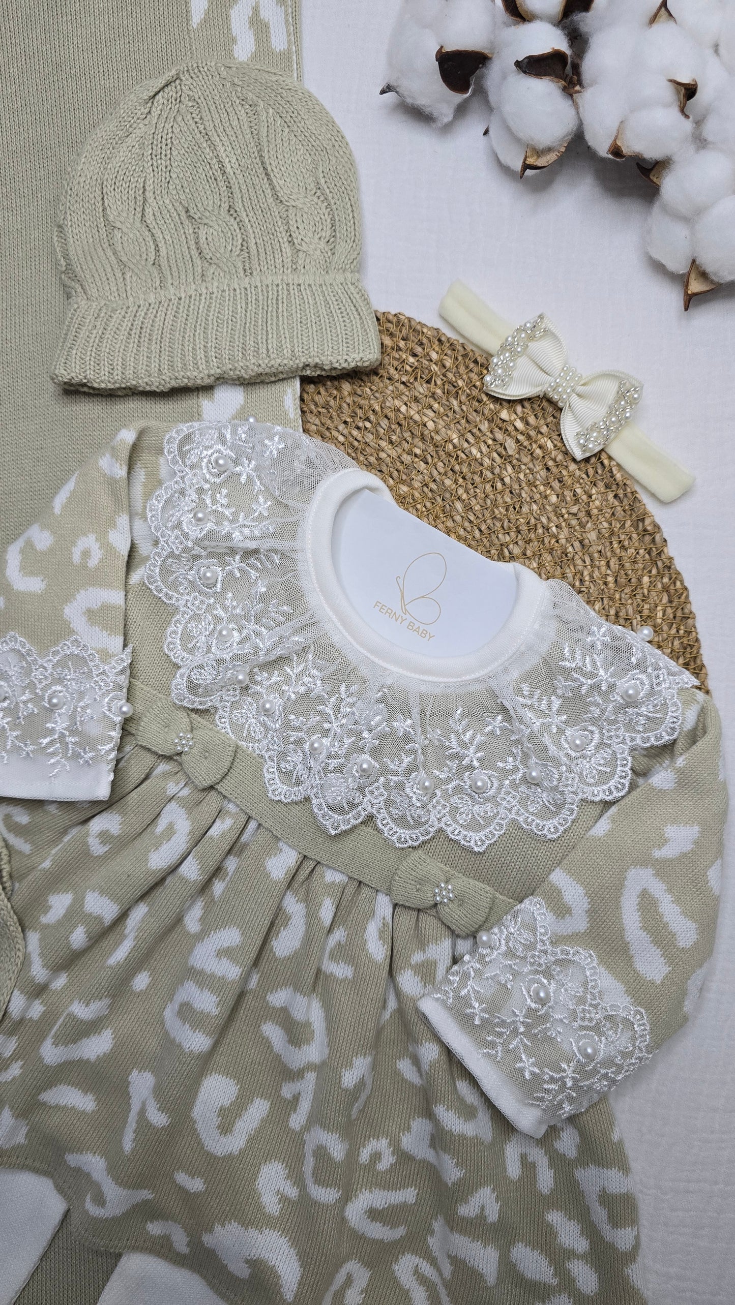 Saída de maternidade Areia/Off White - Recém Nascido