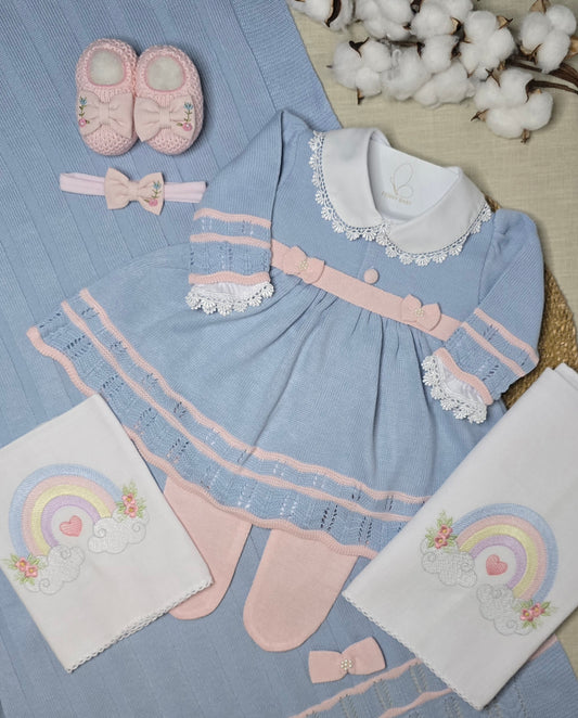 Saída de maternidade Carla Azul/Rosa - Recém Nascido