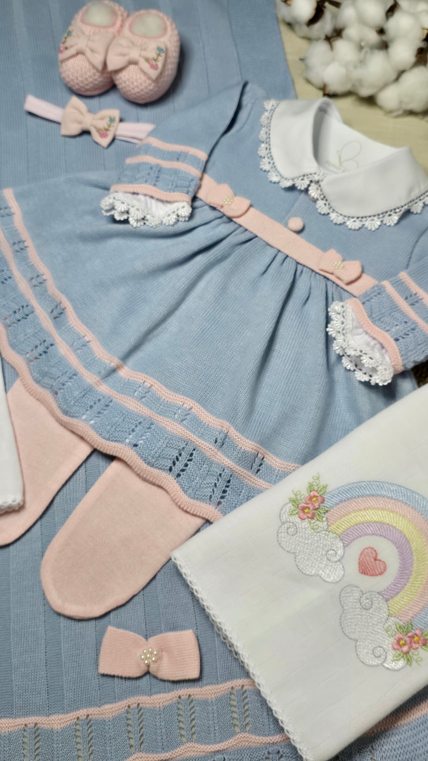 Saída de maternidade Carla Azul/Rosa - Recém Nascido