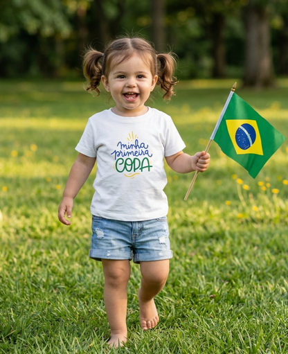 Camiseta Infantil Brasil Premium - 100% Algodão Orgânico Certificado