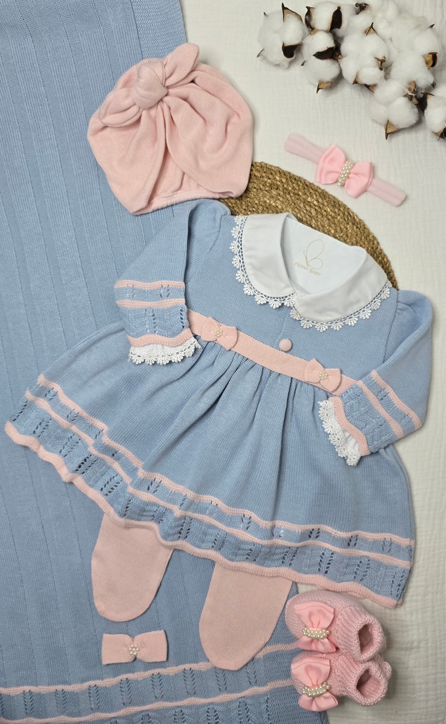 Saída de maternidade Carla Azul/Rosa - Recém Nascido