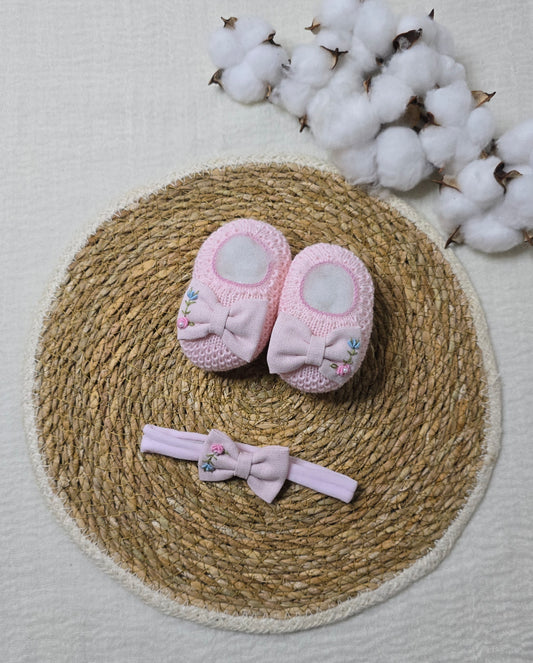 Sapatinho e Tiara Rosa